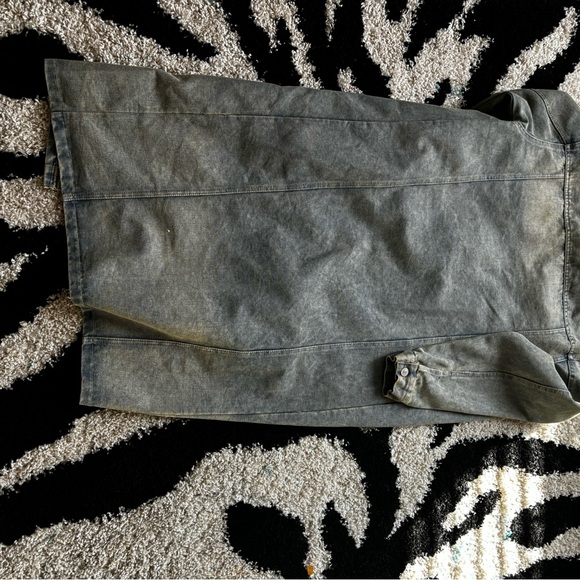Long Denim Button-Up Coat - Picture 2 of 2